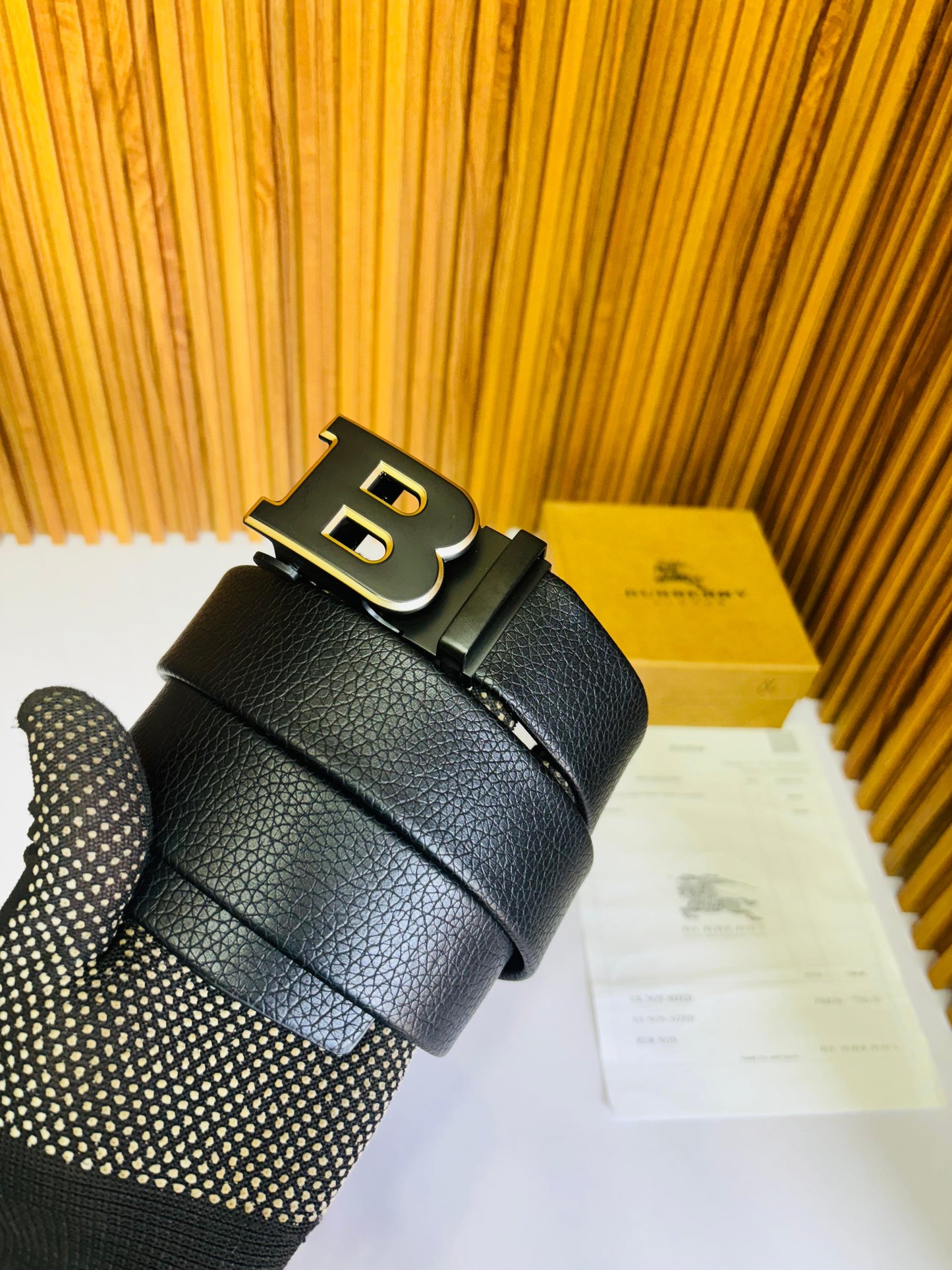 BURBERRY BLACK PRINTER PREMIUM QUALITY BELT