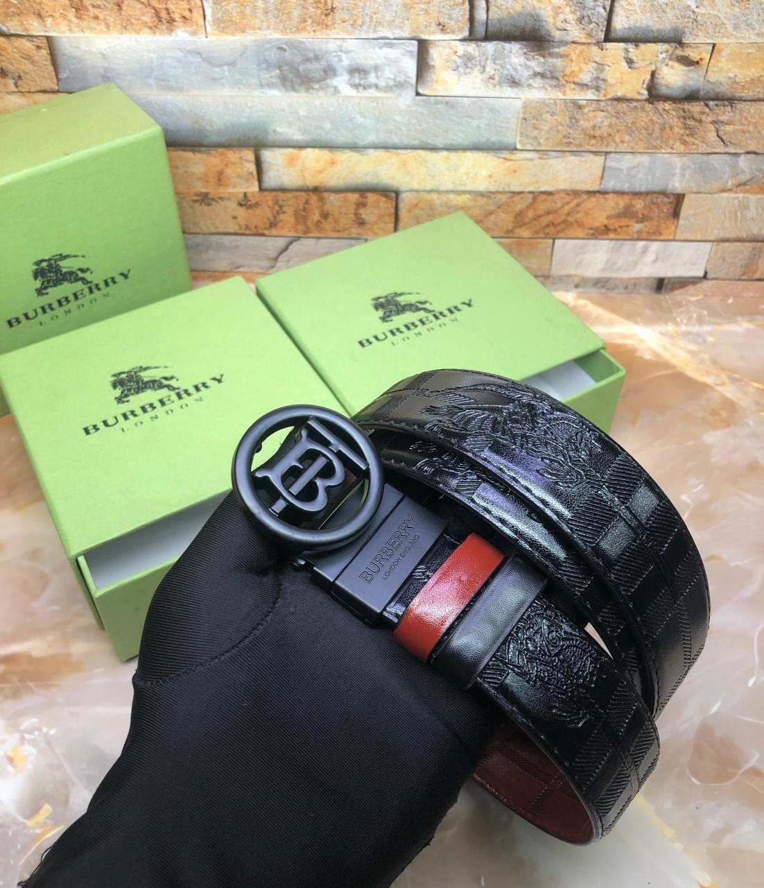 Burberry Black premium luxury Reversible belt