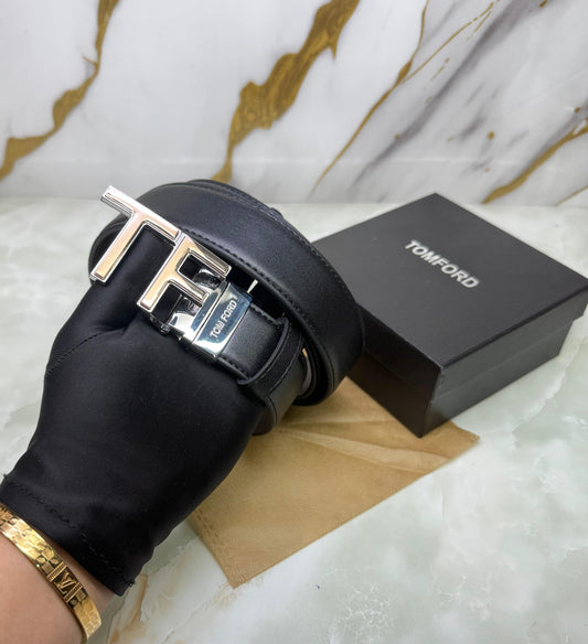 Tom Forrd Silver Signature TF Reversible Leather Belt For Men