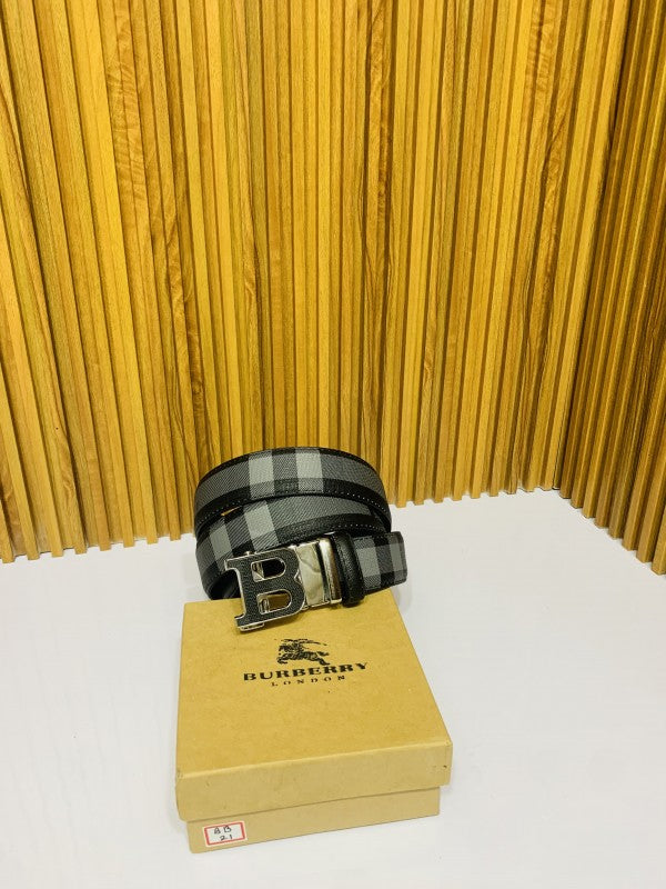 BURBERRY SILVER GREY PREMIUM QUALITY AUTOMATIC LOCK BELT