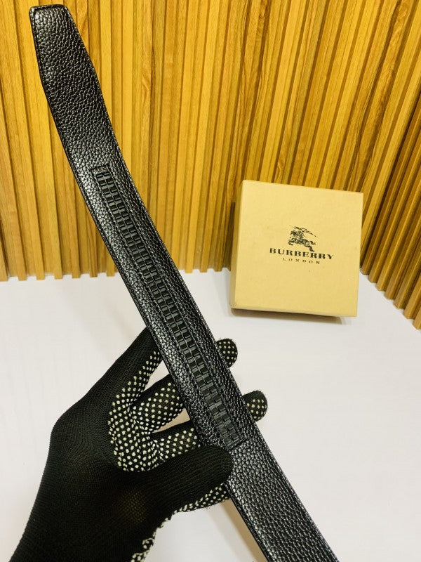 BURBERRY SILVER GREY PREMIUM QUALITY AUTOMATIC LOCK BELT