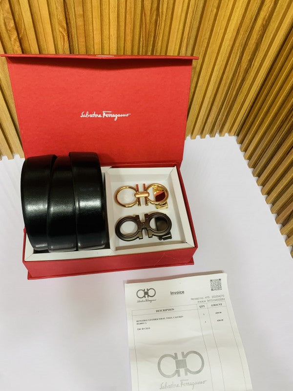 SALVATORE FERRAGAM O PRINTED PREMIUM QUALITY 2pcs LOCK COMBO BELT