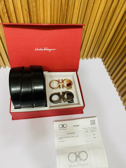 SALVATORE FERRAGAM O PRINTED PREMIUM QUALITY 2pcs LOCK COMBO BELT