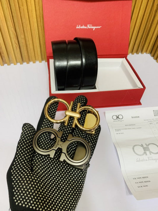 SALVATORE FERRAGAM O PRINTED PREMIUM QUALITY 2pcs LOCK COMBO BELT