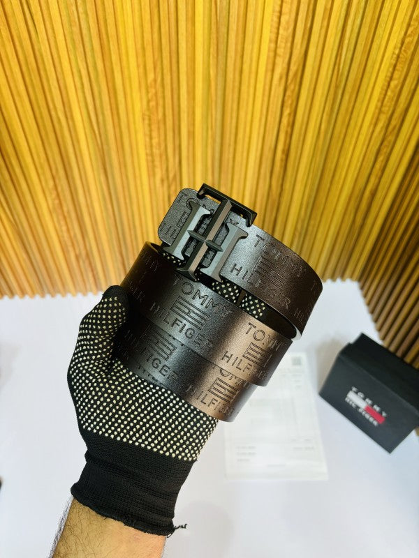 TOMMY HILFIGER BLACK BROWN PREMIUM QUALITY BELT