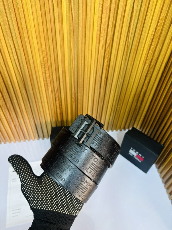 TOMMY HILFIGER FULL BLACK PREMIUM QUALITY BELT