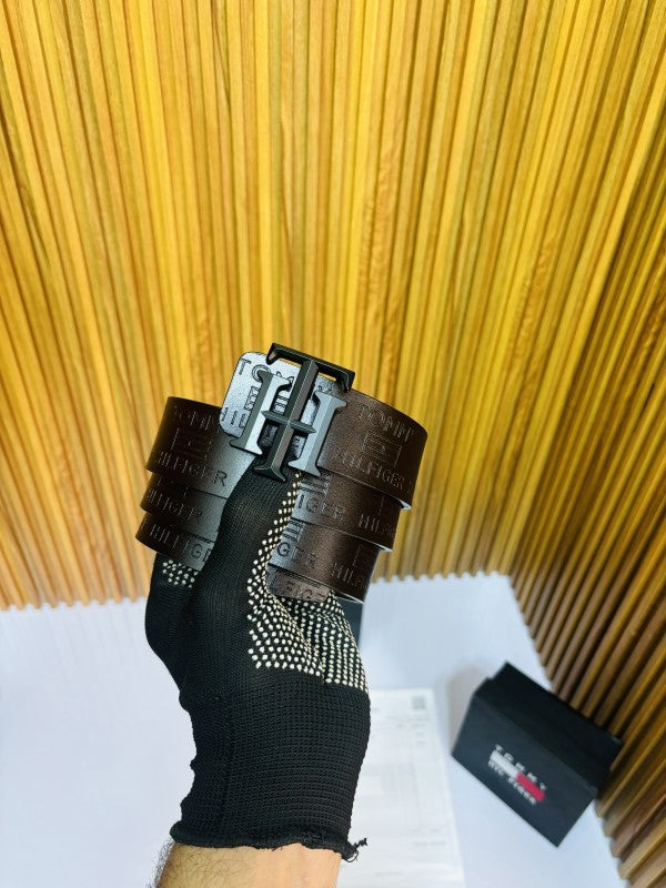 TOMMY HILFIGER BLACK BROWN PREMIUM QUALITY BELT