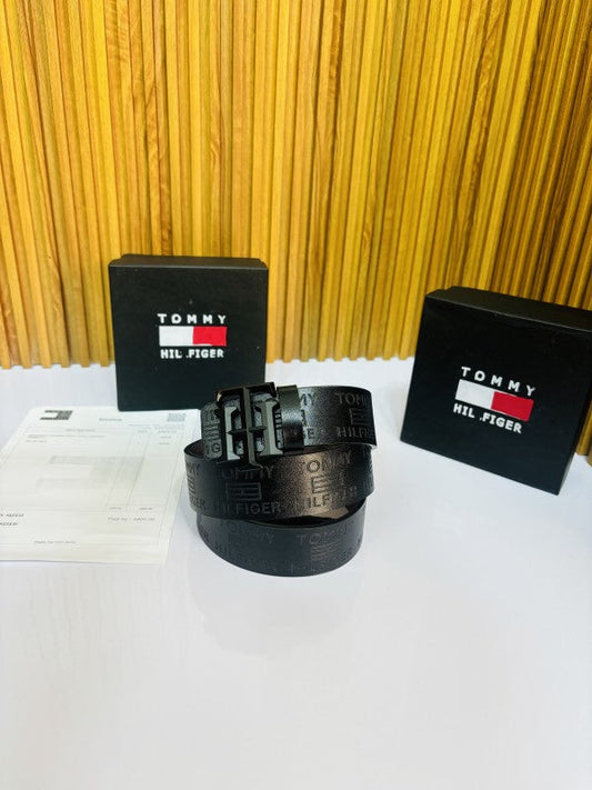 TOMMY HILFIGER FULL BLACK PREMIUM QUALITY BELT