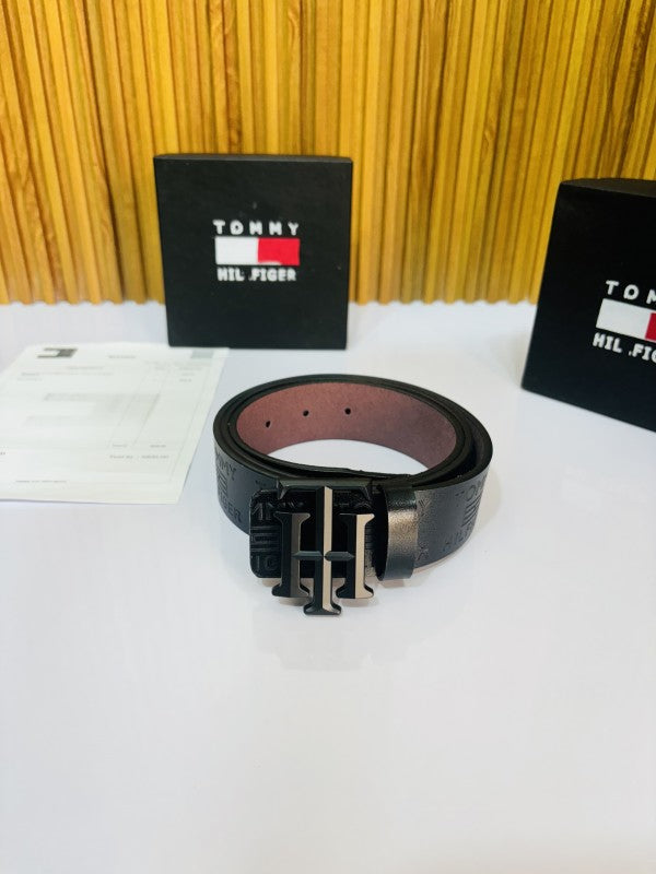 TOMMY HILFIGER FULL BLACK PREMIUM QUALITY BELT
