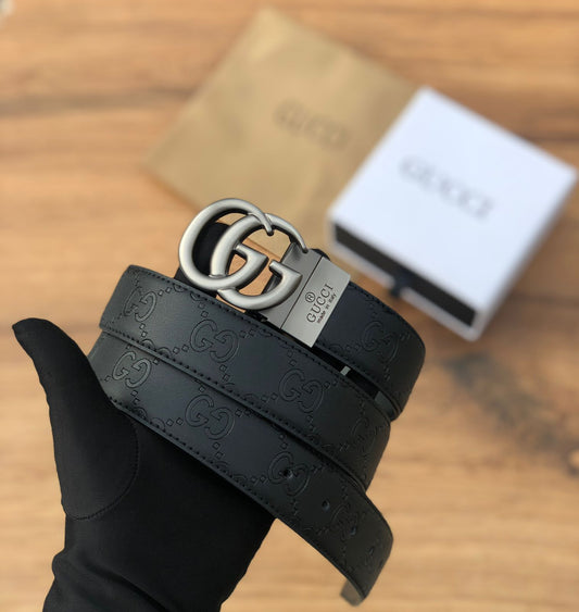 GUCCI SILVER BLACK PREMIUM QUALITY REVERSIBLE BELT