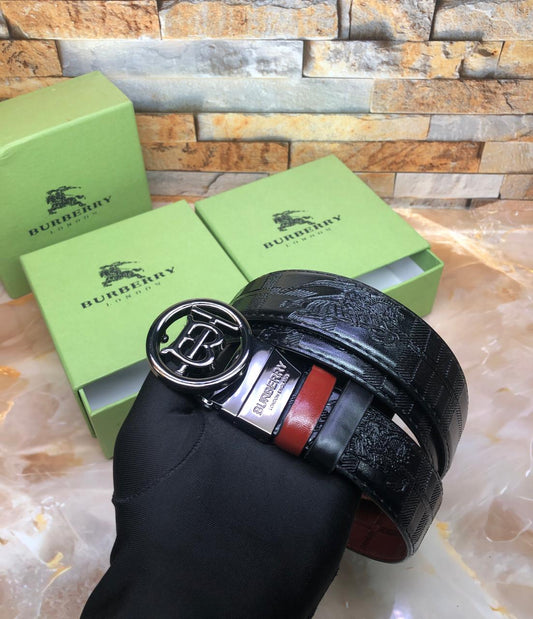 Burberrry Black Printer Premiu Quality Belt Premium Luxury Reversible Belt